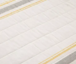Farmhouse White, Yellow & Gray Stripe Reversible Full/Queen 3-Piece Quilt Set -Northlight Sales Store 810595958 2