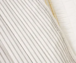 Farmhouse White, Yellow & Gray Stripe Reversible Full/Queen 3-Piece Quilt Set -Northlight Sales Store 810595958 3