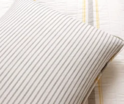 Farmhouse White, Yellow & Gray Stripe Reversible Full/Queen 3-Piece Quilt Set -Northlight Sales Store 810595958 5