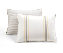 Farmhouse White, Yellow & Gray Stripe Reversible Full/Queen 3-Piece Quilt Set -Northlight Sales Store 810595958 6