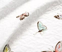 White & Lilac Flutter Butterfly Ruffle Reversible Twin 2-Piece Quilt Set -Northlight Sales Store 810595960 3