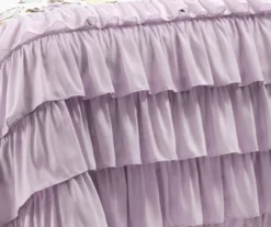White & Lilac Flutter Butterfly Ruffle Reversible Twin 2-Piece Quilt Set -Northlight Sales Store 810595960 5