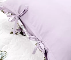 White & Lilac Flutter Butterfly Ruffle Reversible Twin 2-Piece Quilt Set -Northlight Sales Store 810595960 8