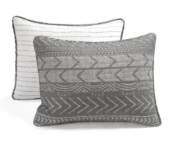 Hygge Charcoal & White Geometric Reversible Full/Queen 3-Piece Quilt Set -Northlight Sales Store 810595962 6