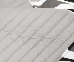 Black & Gray Mid-Century Waves Full/Queen 3-Piece Quilt Set -Northlight Sales Store 810595964 2