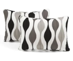 Black & Gray Mid-Century Waves Full/Queen 3-Piece Quilt Set -Northlight Sales Store 810595964 6