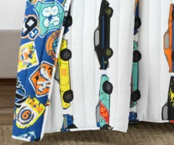 White Multi-Color Race Cars Reversible Twin 2-Piece Quilt Set 12 White Multi-Color Race Cars Reversible Twin 2-Piece Quilt Set -Northlight Sales Store 810595976 3 1