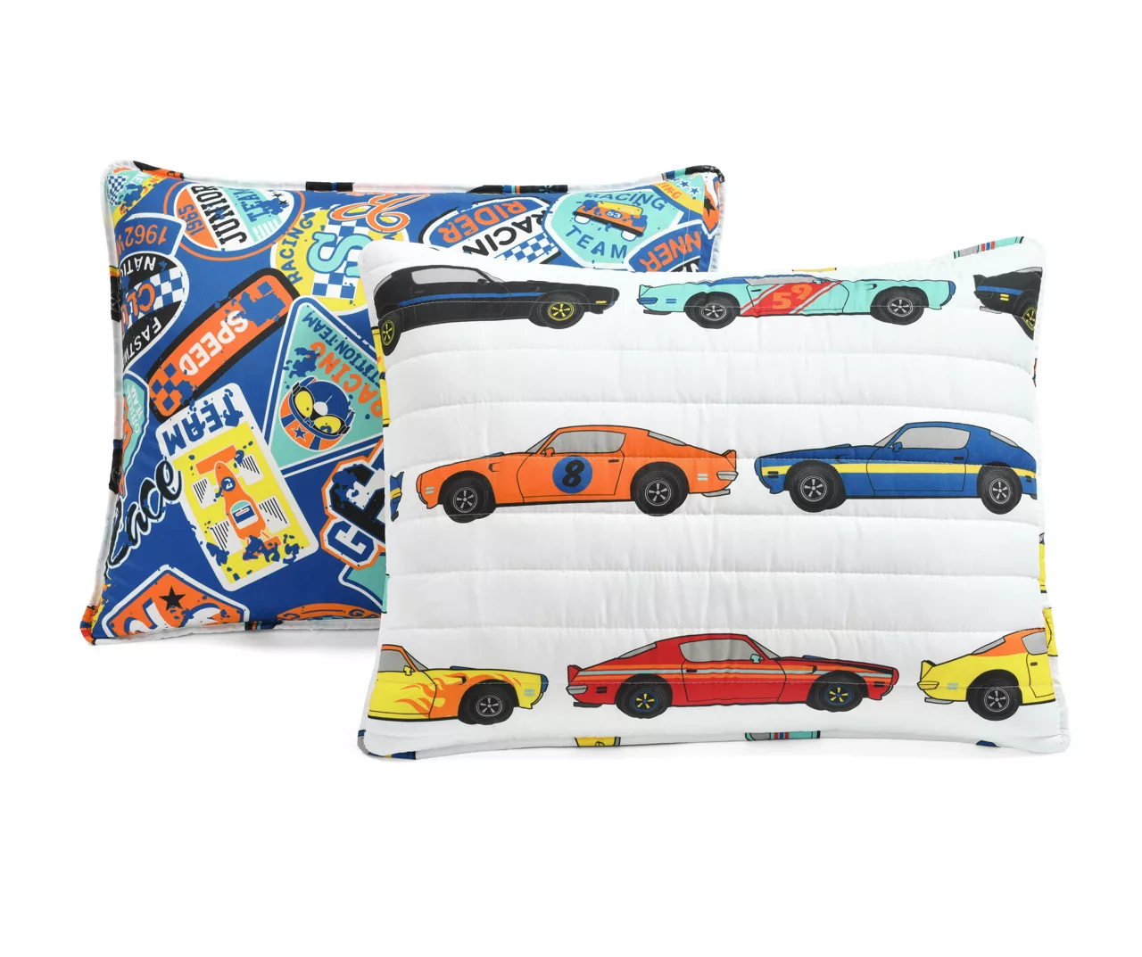 White Multi-Color Race Cars Reversible Twin 2-Piece Quilt Set 9 White Multi-Color Race Cars Reversible Twin 2-Piece Quilt Set - Image 7