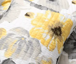 Lush Decor Leah Yellow & Gray Floral Reversible Quilt Set -Northlight Sales Store 810595998 4
