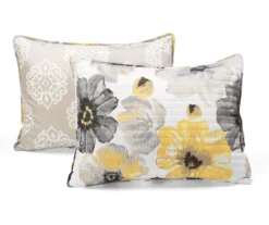 Lush Decor Leah Yellow & Gray Floral Reversible Quilt Set -Northlight Sales Store 810595998 6