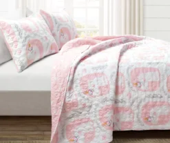 Lush Decor White & Pink Unicorn Reversible Quilt Set -Northlight Sales Store 810595999 1