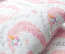 Lush Decor White & Pink Unicorn Reversible Quilt Set -Northlight Sales Store 810595999 3