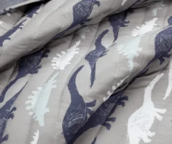 Lush Decor Navy & Gray Dinosaur Reversible Quilt Set -Northlight Sales Store 810596000 2 1