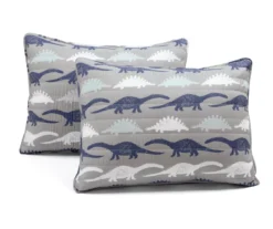 Navy & Gray Dinosaur Reversible Full 3-Piece Quilt Set -Northlight Sales Store 810596000 5