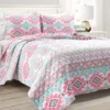 Lush Decor Pink & Turquoise Geometric Stripe Reversible Quilt Set 2 Lush Decor Pink & Turquoise Geometric Stripe Reversible Quilt Set -Northlight Sales Store 810596001 7