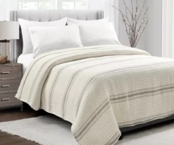 Lush Decor Farmhouse Stripe Quilted Coverlet -Northlight Sales Store 810596007