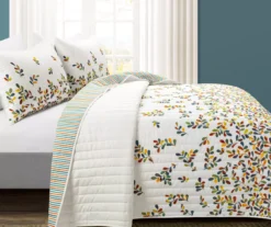 Lush Decor White & Multi-Color Boho Leaf Reversible Quilt Set -Northlight Sales Store 810596012 1 1