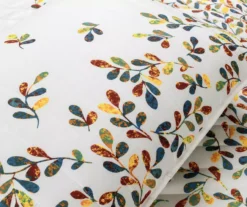 White & Multi-Color Boho Leaf Reversible Full/Queen 3-Piece Quilt Set -Northlight Sales Store 810596012 6