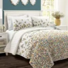 Lush Decor White & Multi-Color Boho Leaf Reversible Quilt Set -Northlight Sales Store 810596012 8