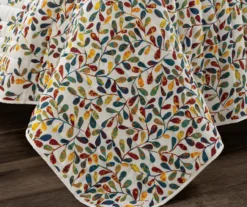 Lush Decor White & Multi-Color Boho Leaf Reversible Quilt Set -Northlight Sales Store 810596013 5