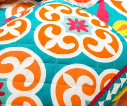 Lush Decor Orange & Turquoise Boho Floral Reversible Quilt Set -Northlight Sales Store 810596016 4