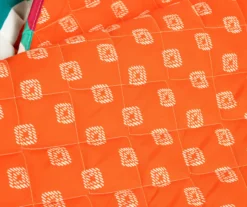 Lush Decor Orange & Turquoise Boho Floral Reversible Quilt Set -Northlight Sales Store 810596017 3