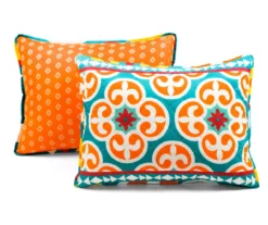Lush Decor Orange & Turquoise Boho Floral Reversible Quilt Set -Northlight Sales Store 810596017 6