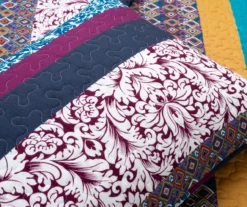 Plum & Yellow Bohemian Pattern Stripe Reversible Full/Queen 3-Piece Quilt Set 13 Plum & Yellow Bohemian Pattern Stripe Reversible Full/Queen 3-Piece Quilt Set -Northlight Sales Store 810596022 4