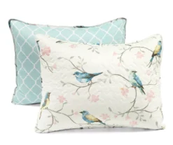 Lush Decor White, Blue & Pink Bird & Floral Reversible Quilt Set -Northlight Sales Store 810596024 6
