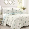 White, Blue & Pink Bird & Floral Reversible Full/Queen 3-Piece Quilt Set -Northlight Sales Store 810596024 7