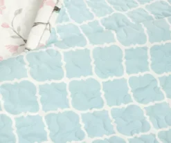 Lush Decor White, Blue & Pink Bird & Floral Reversible Quilt Set -Northlight Sales Store 810596025 3