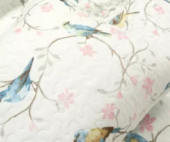 Lush Decor White, Blue & Pink Bird & Floral Reversible Quilt Set -Northlight Sales Store 810596025 4