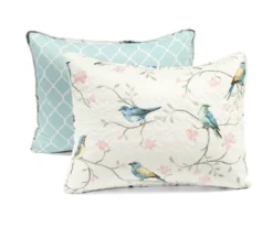 Lush Decor White, Blue & Pink Bird & Floral Reversible Quilt Set -Northlight Sales Store 810596025 6