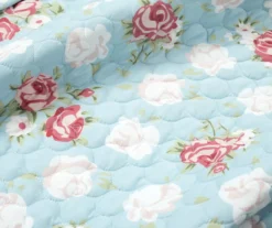 Lush Decor Blue & Blush Floral Ruffle-Trim Reversible Quilt Set -Northlight Sales Store 810596027 2