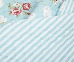 Lush Decor Blue & Blush Floral Ruffle-Trim Reversible Quilt Set -Northlight Sales Store 810596027 3