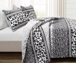 Lush Decor Black & White Animal Print Pattern Block Reversible Quilt Set -Northlight Sales Store 810596030 1