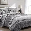 Lush Decor Black & White Animal Print Pattern Block Reversible Quilt Set 2 Lush Decor Black & White Animal Print Pattern Block Reversible Quilt Set -Northlight Sales Store 810596030