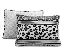 Lush Decor Black & White Animal Print Pattern Block Reversible Quilt Set -Northlight Sales Store 810596030 6