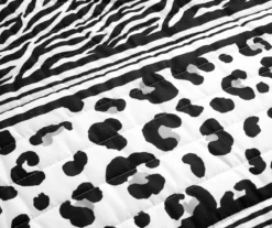 Lush Decor Black & White Animal Print Pattern Block Reversible Quilt Set -Northlight Sales Store 810596031 2