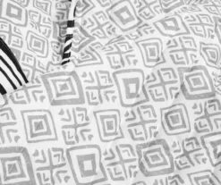 Lush Decor Black & White Animal Print Pattern Block Reversible Quilt Set -Northlight Sales Store 810596031 3