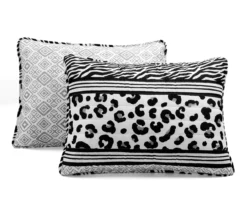 Lush Decor Black & White Animal Print Pattern Block Reversible Quilt Set -Northlight Sales Store 810596031 6