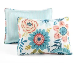 Lush Decor Ari Blue & Dusty Pink Flower Reversible Quilt Set -Northlight Sales Store 810596034 6