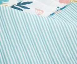 Lush Decor Ari Blue & Dusty Pink Flower Reversible Quilt Set -Northlight Sales Store 810596035 3