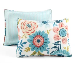 Lush Decor Ari Blue & Dusty Pink Flower Reversible Quilt Set -Northlight Sales Store 810596035 6