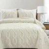 Lush Decor Avon Ivory Ruffled Helix Pattern Quilt Set -Northlight Sales Store 810596038
