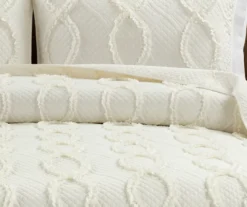 Lush Decor Avon Ivory Ruffled Helix Pattern Quilt Set -Northlight Sales Store 810596038 2