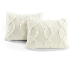 Lush Decor Avon Ivory Ruffled Helix Pattern Quilt Set -Northlight Sales Store 810596039 5