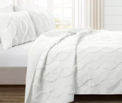 Lush Decor Avon White Ruffled Helix Pattern Quilt Set 16 Lush Decor Avon White Ruffled Helix Pattern Quilt Set -Northlight Sales Store 810596040 1 1