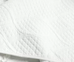 Lush Decor Avon White Ruffled Helix Pattern Quilt Set 18 Lush Decor Avon White Ruffled Helix Pattern Quilt Set -Northlight Sales Store 810596040 3 1