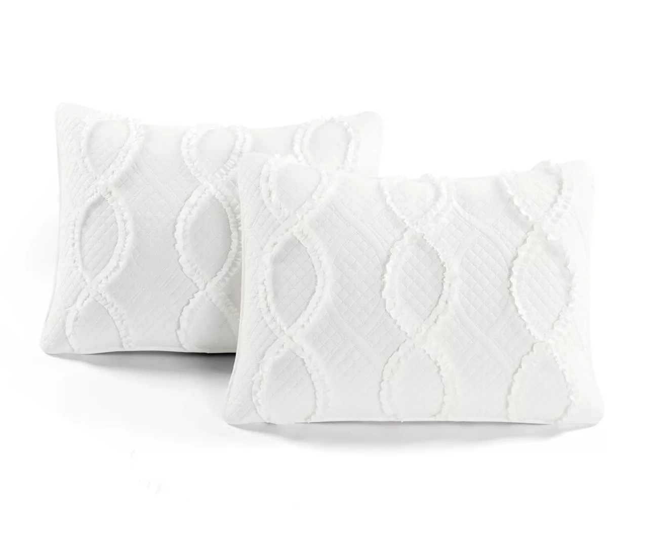 Avon White Ruffled Helix Pattern Full/Queen 3-Piece Quilt Set 8 Avon White Ruffled Helix Pattern Full/Queen 3-Piece Quilt Set - Image 6